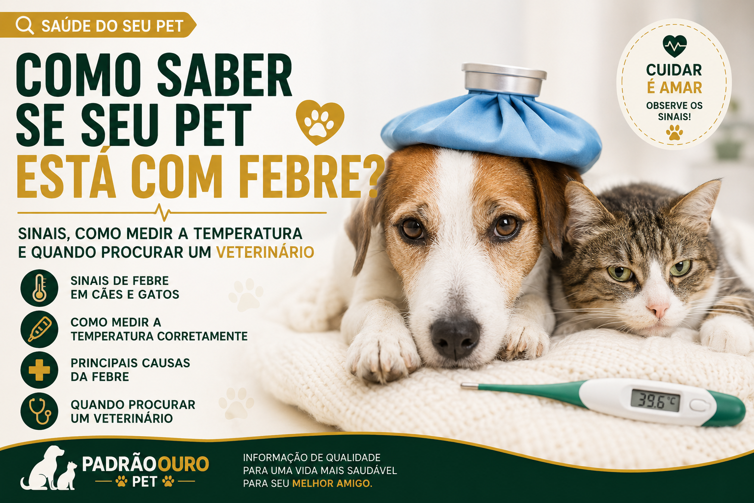 Como saber se seu pet está com febre
