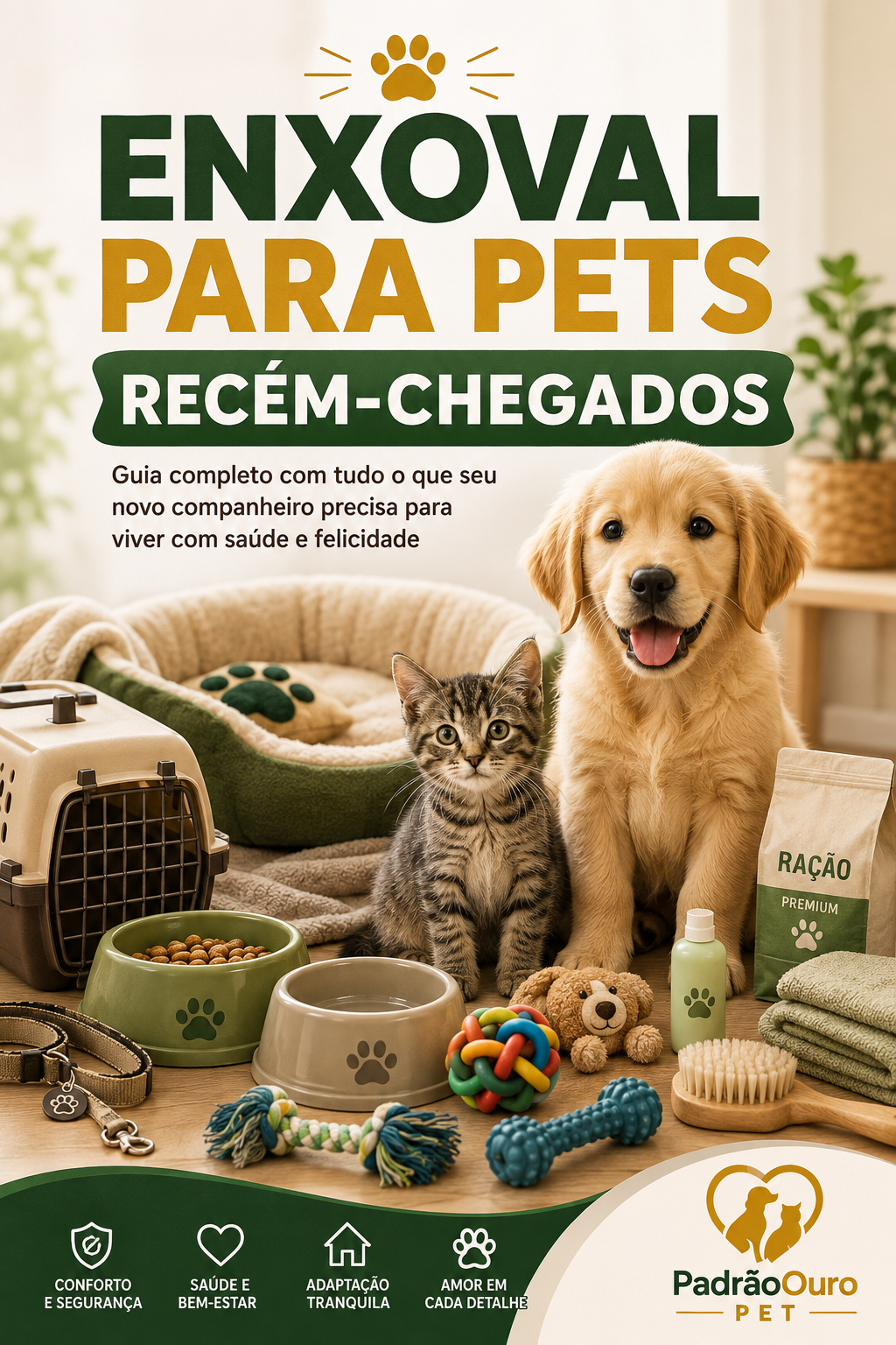 Vai adotar um cachorro ou gato? Veja o que comprar para montar um enxoval completo, seguro e confortável para os primeiros dias do seu novo pet.