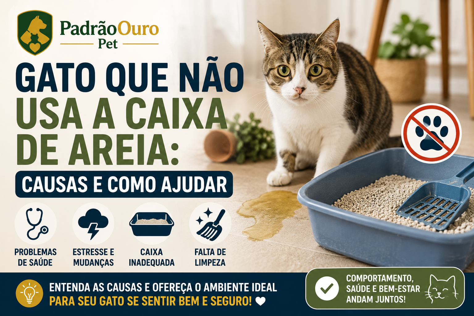 Seu gato não usa a caixa de areia? Entenda as principais causas, problemas de saúde, estresse e erros no manejo e saiba como ajudar.