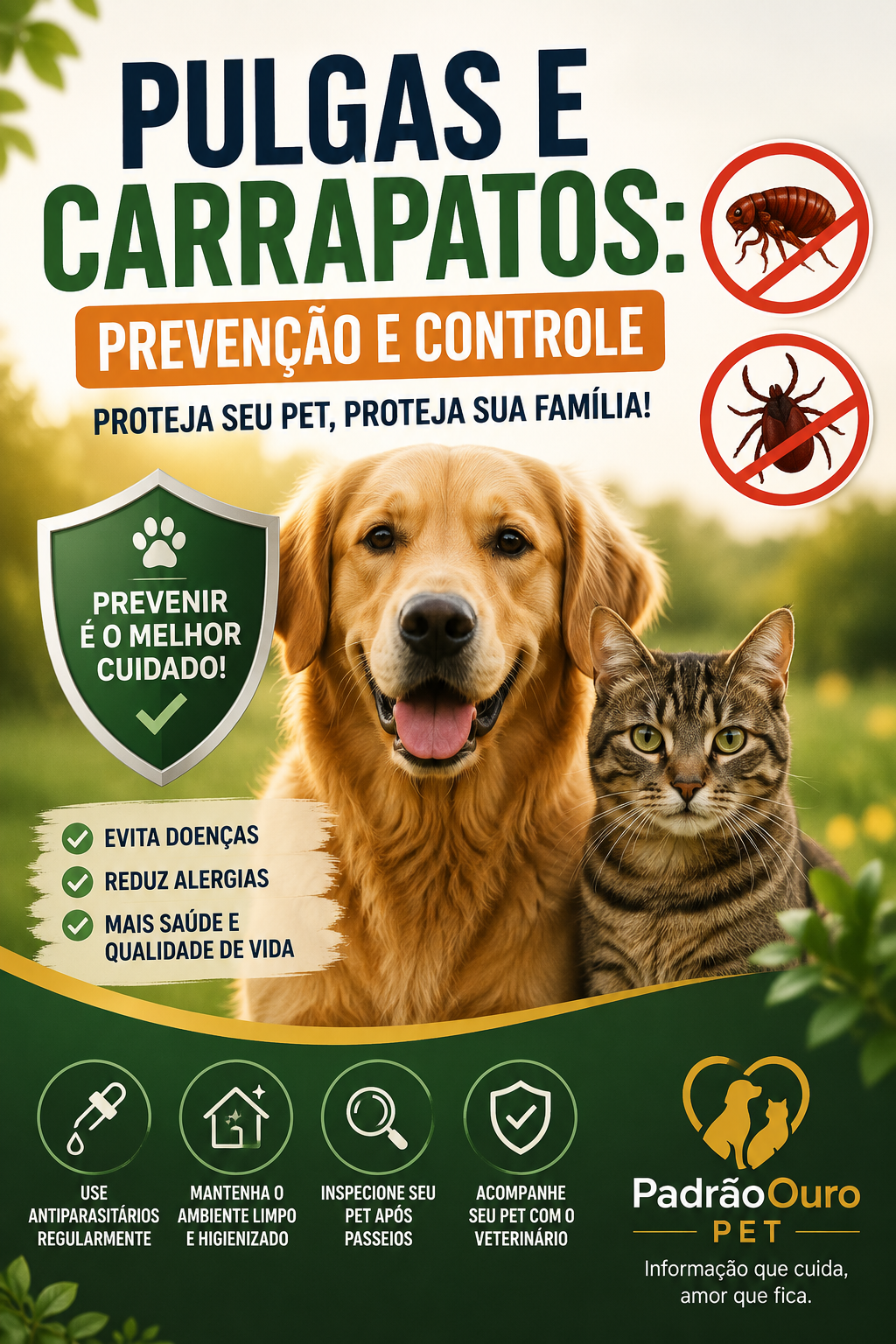 Aprenda como prevenir e controlar pulgas e carrapatos em cães e gatos, conheça os riscos à saúde e saiba quando procurar um médico-veterinário.