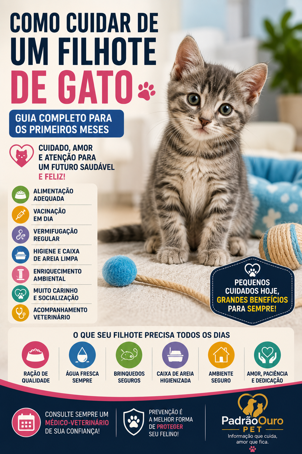 Aprenda os principais cuidados com um filhote de gato: alimentação, vacinação, higiene, socialização, enriquecimento ambiental e muito mais. como cuidar de um filhote de gato